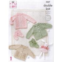 5467 Lace Panel Cardigan Blanket Bootee